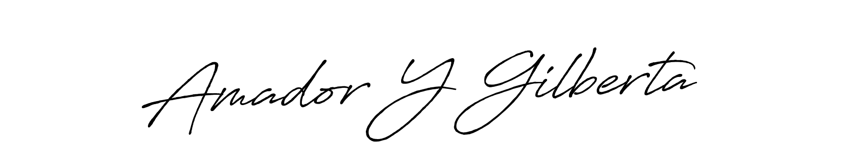 Amador Y Gilberta stylish signature style. Best Handwritten Sign (Antro_Vectra_Bolder) for my name. Handwritten Signature Collection Ideas for my name Amador Y Gilberta. Amador Y Gilberta signature style 7 images and pictures png