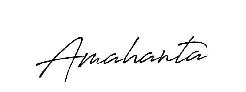 How to make Amahanta name signature. Use Antro_Vectra_Bolder style for creating short signs online. This is the latest handwritten sign. Amahanta signature style 7 images and pictures png