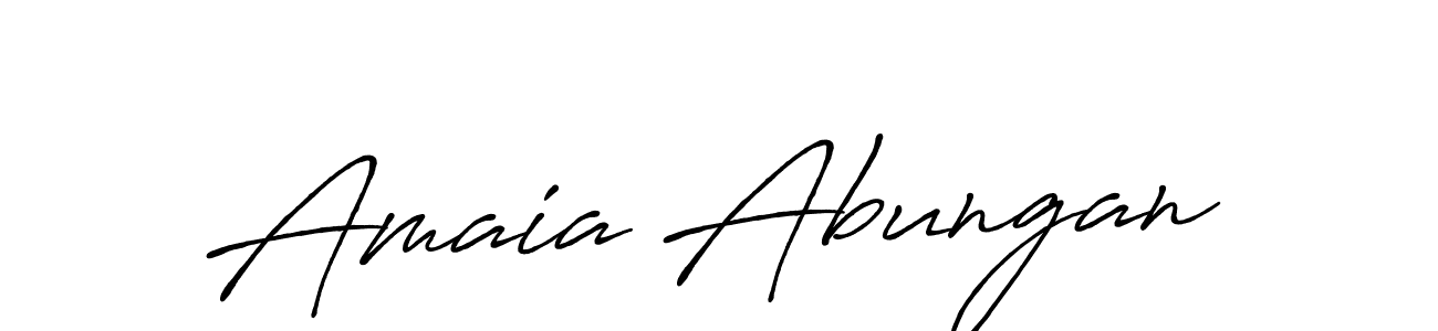 Design your own signature with our free online signature maker. With this signature software, you can create a handwritten (Antro_Vectra_Bolder) signature for name Amaia Abungan. Amaia Abungan signature style 7 images and pictures png
