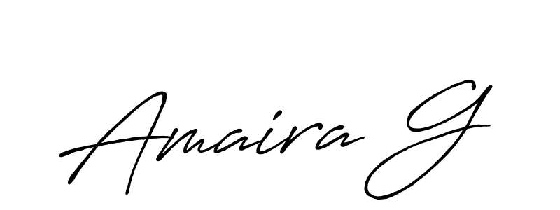 Also we have Amaira G name is the best signature style. Create professional handwritten signature collection using Antro_Vectra_Bolder autograph style. Amaira G signature style 7 images and pictures png