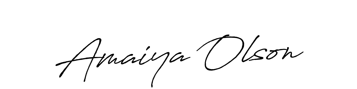 Amaiya Olson stylish signature style. Best Handwritten Sign (Antro_Vectra_Bolder) for my name. Handwritten Signature Collection Ideas for my name Amaiya Olson. Amaiya Olson signature style 7 images and pictures png