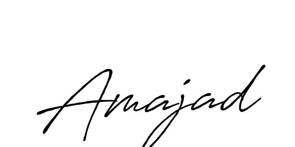 Use a signature maker to create a handwritten signature online. With this signature software, you can design (Antro_Vectra_Bolder) your own signature for name Amajad. Amajad signature style 7 images and pictures png