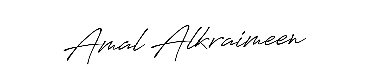 Make a beautiful signature design for name Amal Alkraimeen. With this signature (Antro_Vectra_Bolder) style, you can create a handwritten signature for free. Amal Alkraimeen signature style 7 images and pictures png