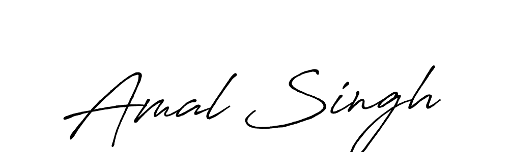 Make a beautiful signature design for name Amal Singh. With this signature (Antro_Vectra_Bolder) style, you can create a handwritten signature for free. Amal Singh signature style 7 images and pictures png