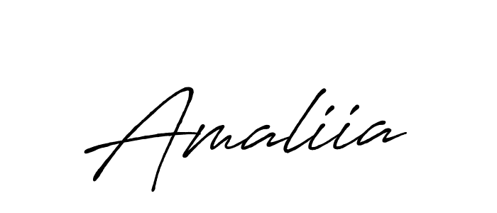 Make a beautiful signature design for name Amaliia. With this signature (Antro_Vectra_Bolder) style, you can create a handwritten signature for free. Amaliia signature style 7 images and pictures png