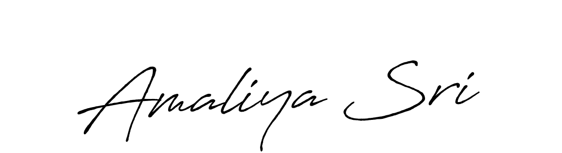 Use a signature maker to create a handwritten signature online. With this signature software, you can design (Antro_Vectra_Bolder) your own signature for name Amaliya Sri. Amaliya Sri signature style 7 images and pictures png