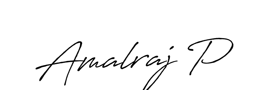 How to make Amalraj P name signature. Use Antro_Vectra_Bolder style for creating short signs online. This is the latest handwritten sign. Amalraj P signature style 7 images and pictures png