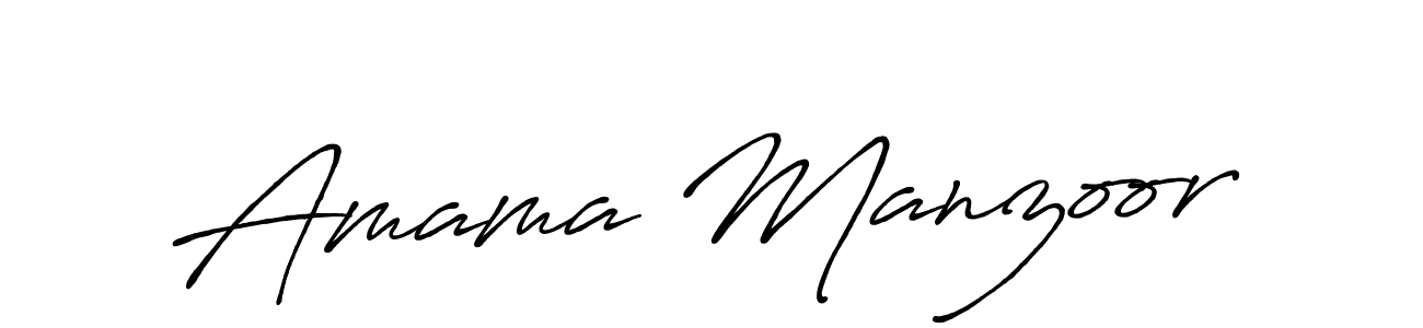 Also we have Amama Manzoor name is the best signature style. Create professional handwritten signature collection using Antro_Vectra_Bolder autograph style. Amama Manzoor signature style 7 images and pictures png