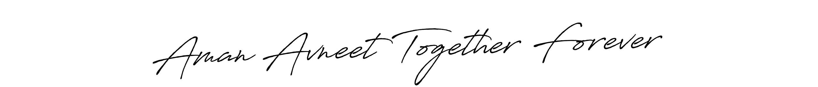 The best way (Antro_Vectra_Bolder) to make a short signature is to pick only two or three words in your name. The name Aman Avneet Together Forever include a total of six letters. For converting this name. Aman Avneet Together Forever signature style 7 images and pictures png