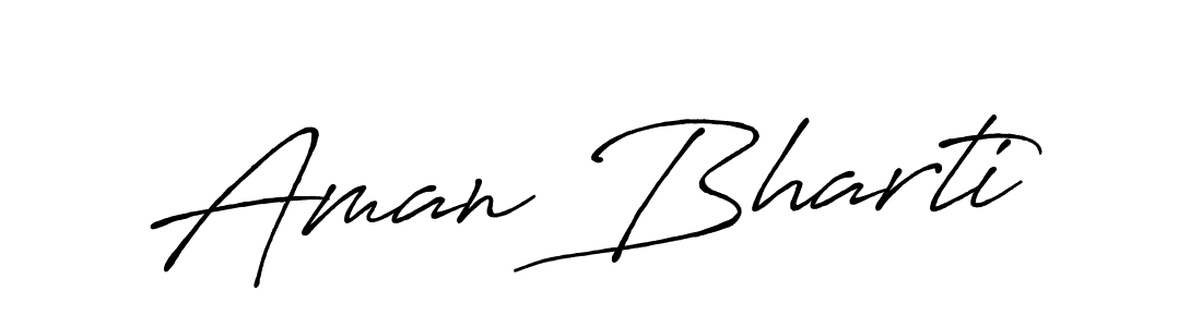 Design your own signature with our free online signature maker. With this signature software, you can create a handwritten (Antro_Vectra_Bolder) signature for name Aman Bharti. Aman Bharti signature style 7 images and pictures png