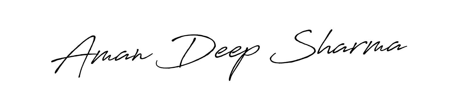 Aman Deep Sharma stylish signature style. Best Handwritten Sign (Antro_Vectra_Bolder) for my name. Handwritten Signature Collection Ideas for my name Aman Deep Sharma. Aman Deep Sharma signature style 7 images and pictures png