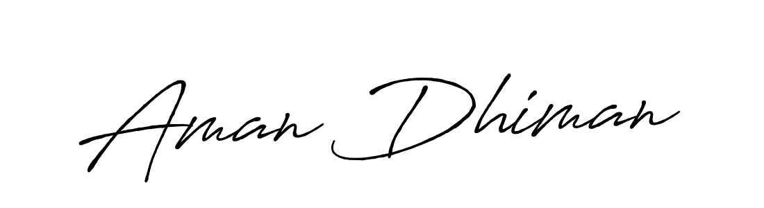 Make a beautiful signature design for name Aman Dhiman. With this signature (Antro_Vectra_Bolder) style, you can create a handwritten signature for free. Aman Dhiman signature style 7 images and pictures png