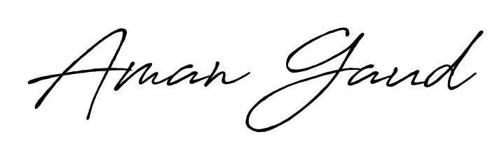 The Antro_Vectra_Bolder font transforms the name Aman Gaud into an executive sign with sharp precision and distinguished character. Aman Gaud signature style 7 images and pictures png