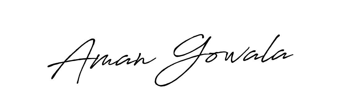 How to make Aman Gowala signature? Antro_Vectra_Bolder is a professional autograph style. Create handwritten signature for Aman Gowala name. Aman Gowala signature style 7 images and pictures png