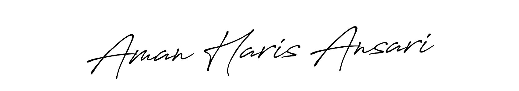 Aman Haris Ansari stylish signature style. Best Handwritten Sign (Antro_Vectra_Bolder) for my name. Handwritten Signature Collection Ideas for my name Aman Haris Ansari. Aman Haris Ansari signature style 7 images and pictures png