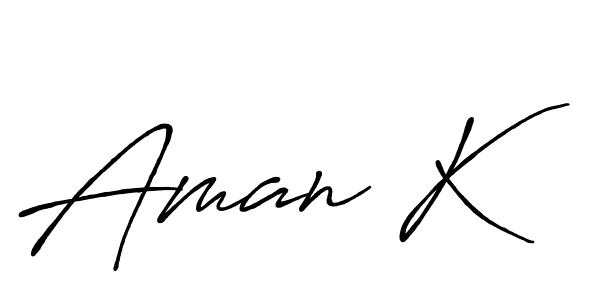 Design your own signature with our free online signature maker. With this signature software, you can create a handwritten (Antro_Vectra_Bolder) signature for name Aman K. Aman K signature style 7 images and pictures png
