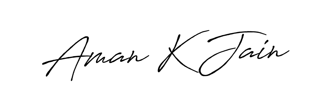 Aman K Jain stylish signature style. Best Handwritten Sign (Antro_Vectra_Bolder) for my name. Handwritten Signature Collection Ideas for my name Aman K Jain. Aman K Jain signature style 7 images and pictures png