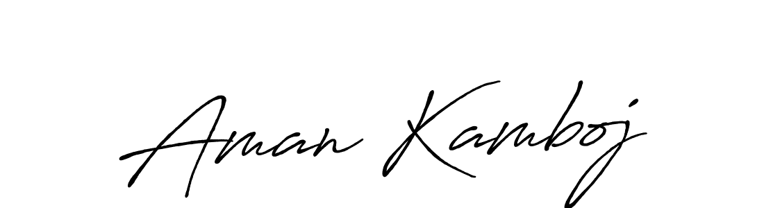 Aman Kamboj stylish signature style. Best Handwritten Sign (Antro_Vectra_Bolder) for my name. Handwritten Signature Collection Ideas for my name Aman Kamboj. Aman Kamboj signature style 7 images and pictures png