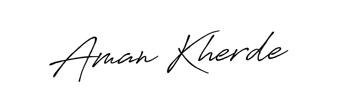 Design your own signature with our free online signature maker. With this signature software, you can create a handwritten (Antro_Vectra_Bolder) signature for name Aman Kherde. Aman Kherde signature style 7 images and pictures png
