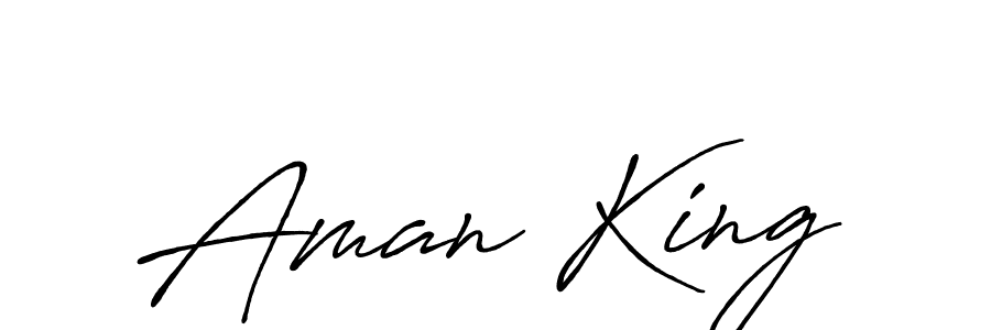 Use a signature maker to create a handwritten signature online. With this signature software, you can design (Antro_Vectra_Bolder) your own signature for name Aman King. Aman King signature style 7 images and pictures png