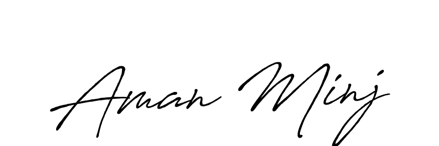 Create a beautiful signature design for name Aman Minj. With this signature (Antro_Vectra_Bolder) fonts, you can make a handwritten signature for free. Aman Minj signature style 7 images and pictures png