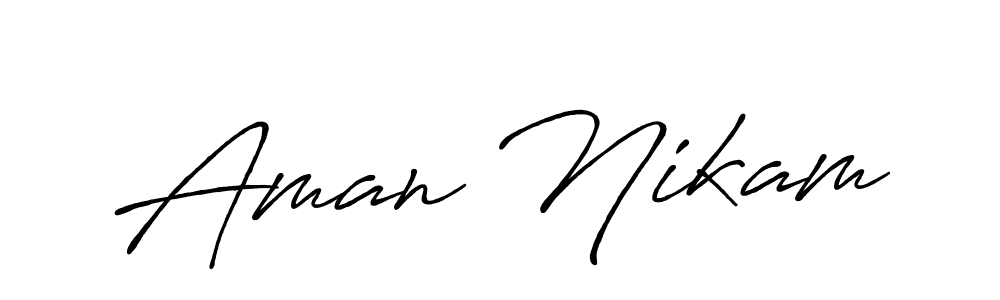 Also You can easily find your signature by using the search form. We will create Aman Nikam name handwritten signature images for you free of cost using Antro_Vectra_Bolder sign style. Aman Nikam signature style 7 images and pictures png