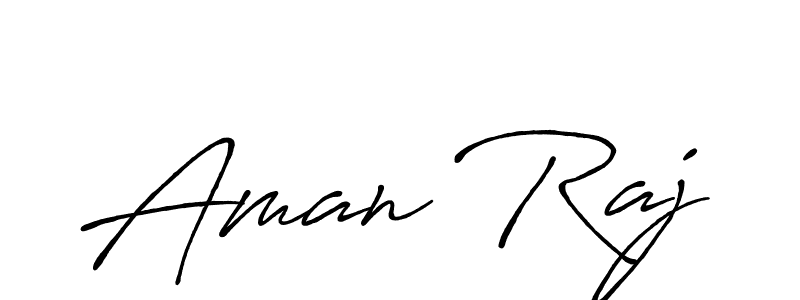 Use a signature maker to create a handwritten signature online. With this signature software, you can design (Antro_Vectra_Bolder) your own signature for name Aman Raj. Aman Raj signature style 7 images and pictures png