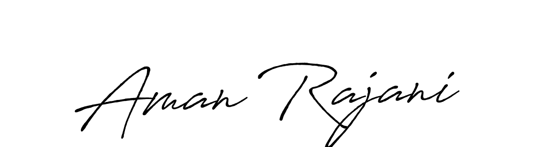 Use a signature maker to create a handwritten signature online. With this signature software, you can design (Antro_Vectra_Bolder) your own signature for name Aman Rajani. Aman Rajani signature style 7 images and pictures png