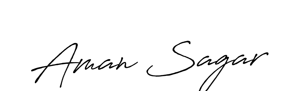 Make a beautiful signature design for name Aman Sagar. With this signature (Antro_Vectra_Bolder) style, you can create a handwritten signature for free. Aman Sagar signature style 7 images and pictures png