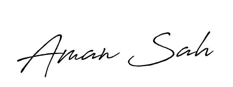 Use a signature maker to create a handwritten signature online. With this signature software, you can design (Antro_Vectra_Bolder) your own signature for name Aman Sah. Aman Sah signature style 7 images and pictures png