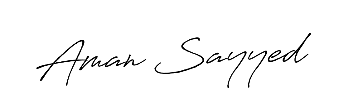 Create a beautiful signature design for name Aman Sayyed. With this signature (Antro_Vectra_Bolder) fonts, you can make a handwritten signature for free. Aman Sayyed signature style 7 images and pictures png