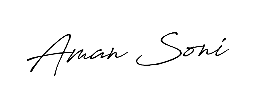 How to make Aman Soni name signature. Use Antro_Vectra_Bolder style for creating short signs online. This is the latest handwritten sign. Aman Soni signature style 7 images and pictures png