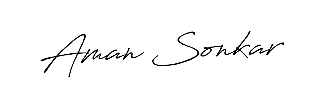 Aman Sonkar stylish signature style. Best Handwritten Sign (Antro_Vectra_Bolder) for my name. Handwritten Signature Collection Ideas for my name Aman Sonkar. Aman Sonkar signature style 7 images and pictures png
