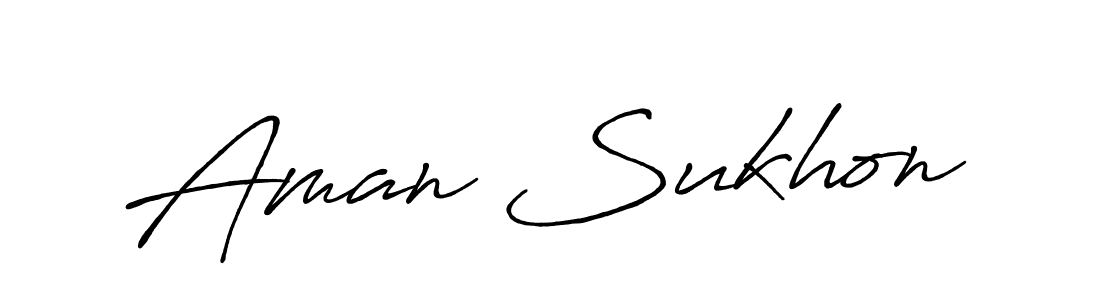 Also we have Aman Sukhon name is the best signature style. Create professional handwritten signature collection using Antro_Vectra_Bolder autograph style. Aman Sukhon signature style 7 images and pictures png