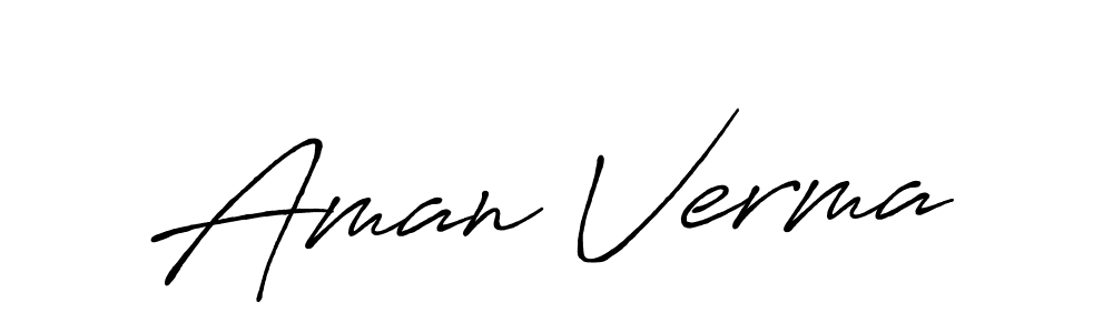 Create a beautiful signature design for name Aman Verma. With this signature (Antro_Vectra_Bolder) fonts, you can make a handwritten signature for free. Aman Verma signature style 7 images and pictures png