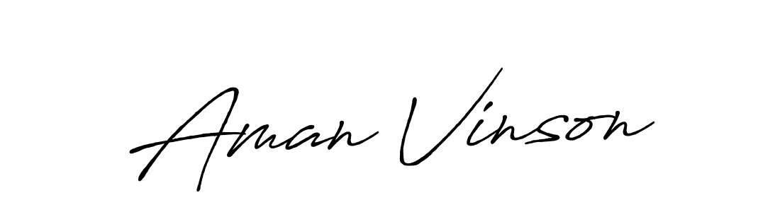 Design your own signature with our free online signature maker. With this signature software, you can create a handwritten (Antro_Vectra_Bolder) signature for name Aman Vinson. Aman Vinson signature style 7 images and pictures png