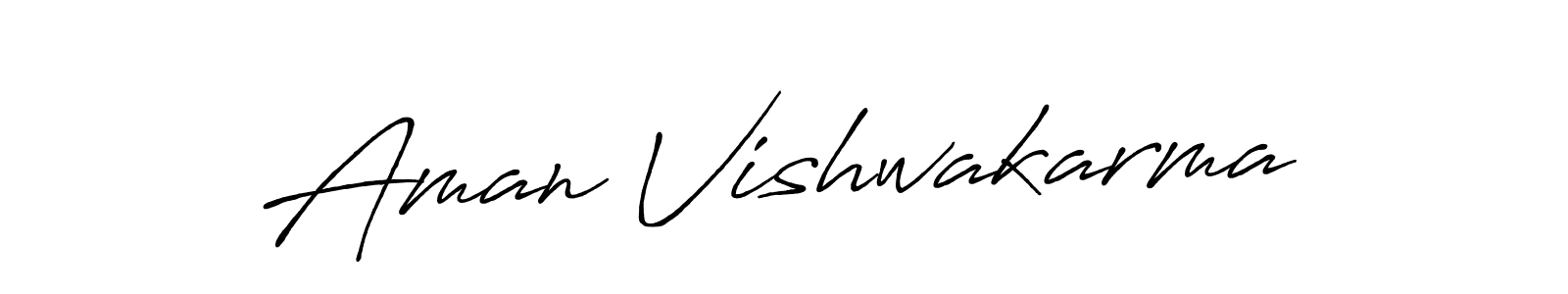 Create a beautiful signature design for name Aman Vishwakarma. With this signature (Antro_Vectra_Bolder) fonts, you can make a handwritten signature for free. Aman Vishwakarma signature style 7 images and pictures png