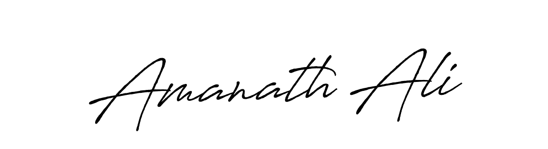 Make a beautiful signature design for name Amanath Ali. With this signature (Antro_Vectra_Bolder) style, you can create a handwritten signature for free. Amanath Ali signature style 7 images and pictures png