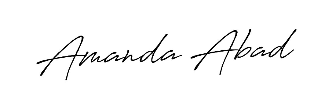 How to make Amanda Abad name signature. Use Antro_Vectra_Bolder style for creating short signs online. This is the latest handwritten sign. Amanda Abad signature style 7 images and pictures png