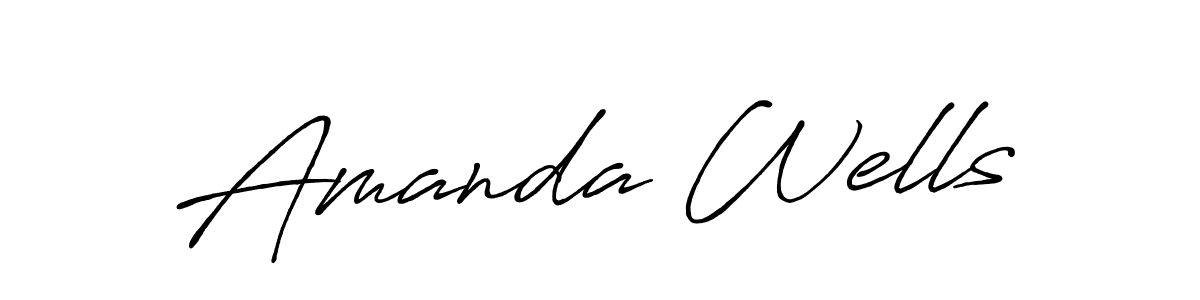 How to make Amanda Wells name signature. Use Antro_Vectra_Bolder style for creating short signs online. This is the latest handwritten sign. Amanda Wells signature style 7 images and pictures png