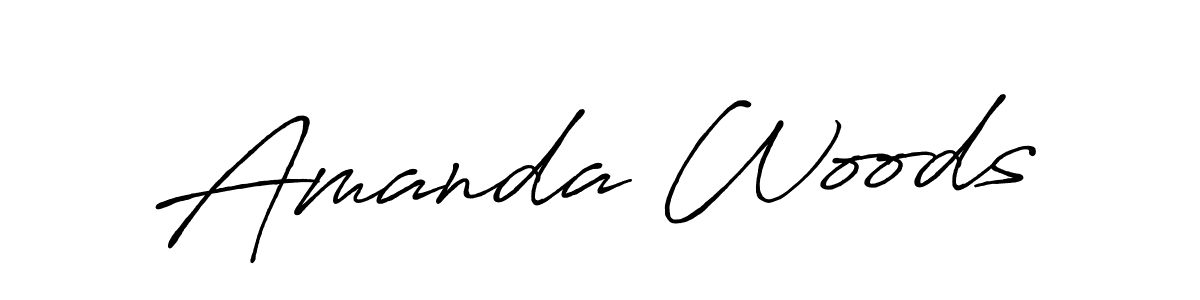 Make a beautiful signature design for name Amanda Woods. With this signature (Antro_Vectra_Bolder) style, you can create a handwritten signature for free. Amanda Woods signature style 7 images and pictures png