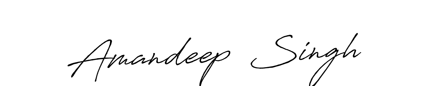 Make a beautiful signature design for name Amandeep  Singh. With this signature (Antro_Vectra_Bolder) style, you can create a handwritten signature for free. Amandeep  Singh signature style 7 images and pictures png