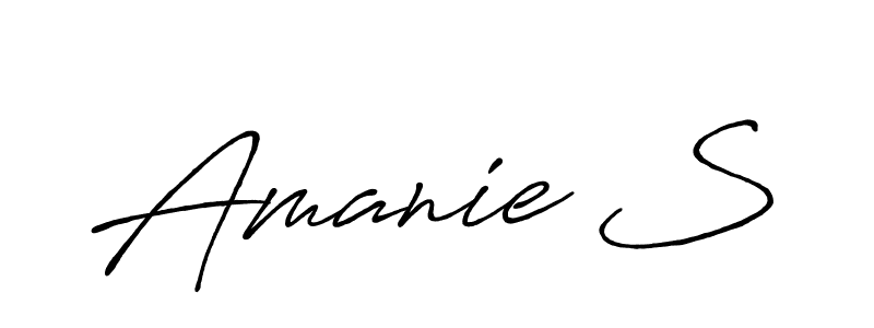 Make a beautiful signature design for name Amanie S. With this signature (Antro_Vectra_Bolder) style, you can create a handwritten signature for free. Amanie S signature style 7 images and pictures png