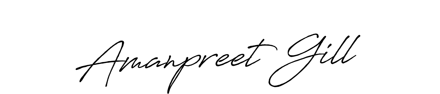 Amanpreet Gill stylish signature style. Best Handwritten Sign (Antro_Vectra_Bolder) for my name. Handwritten Signature Collection Ideas for my name Amanpreet Gill. Amanpreet Gill signature style 7 images and pictures png