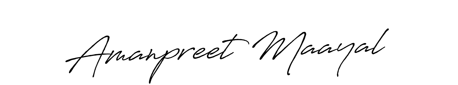 How to make Amanpreet Maayal name signature. Use Antro_Vectra_Bolder style for creating short signs online. This is the latest handwritten sign. Amanpreet Maayal signature style 7 images and pictures png