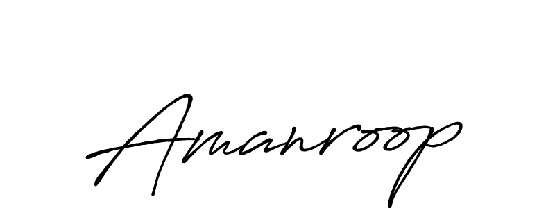 How to make Amanroop name signature. Use Antro_Vectra_Bolder style for creating short signs online. This is the latest handwritten sign. Amanroop signature style 7 images and pictures png