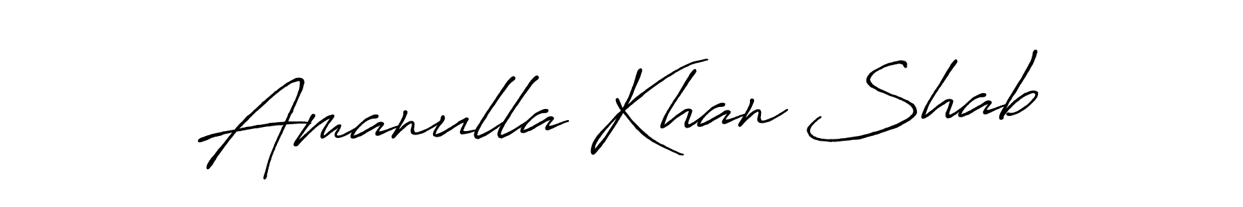 Also we have Amanulla Khan Shab name is the best signature style. Create professional handwritten signature collection using Antro_Vectra_Bolder autograph style. Amanulla Khan Shab signature style 7 images and pictures png