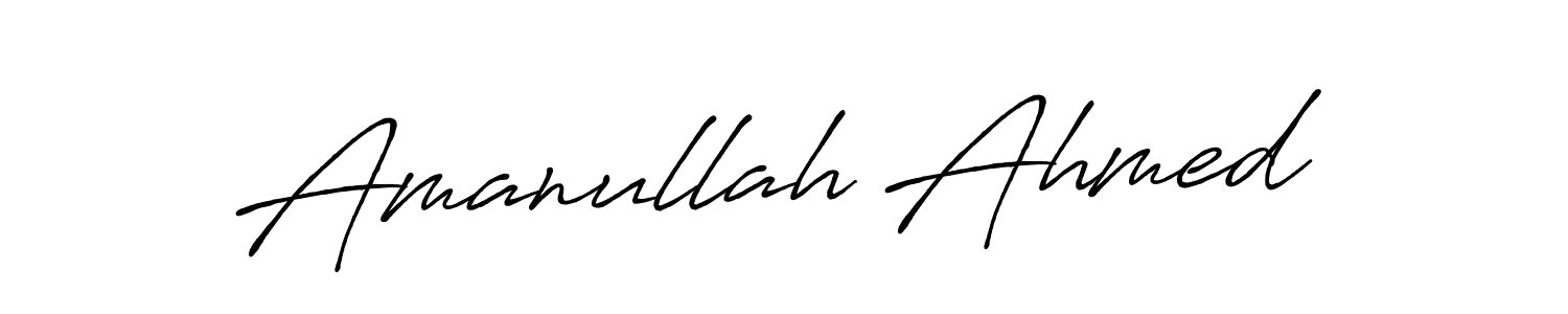 Create a beautiful signature design for name Amanullah Ahmed. With this signature (Antro_Vectra_Bolder) fonts, you can make a handwritten signature for free. Amanullah Ahmed signature style 7 images and pictures png