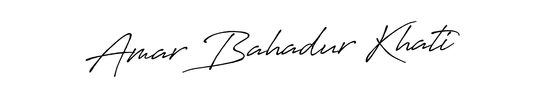 Make a beautiful signature design for name Amar Bahadur Khati. With this signature (Antro_Vectra_Bolder) style, you can create a handwritten signature for free. Amar Bahadur Khati signature style 7 images and pictures png