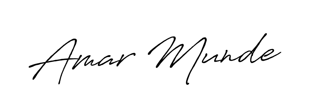 Make a beautiful signature design for name Amar Munde. With this signature (Antro_Vectra_Bolder) style, you can create a handwritten signature for free. Amar Munde signature style 7 images and pictures png